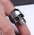Ring in the form of a skull stripes made of titanium Size 10