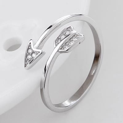 New Arrival Fashion Plated Arrow Crystal Rings for Women Adjustable Engagement Ring Arrow Women gold one  size