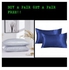 4pcs Satin Bed Pillow Case Pillowcase (White&Navy)