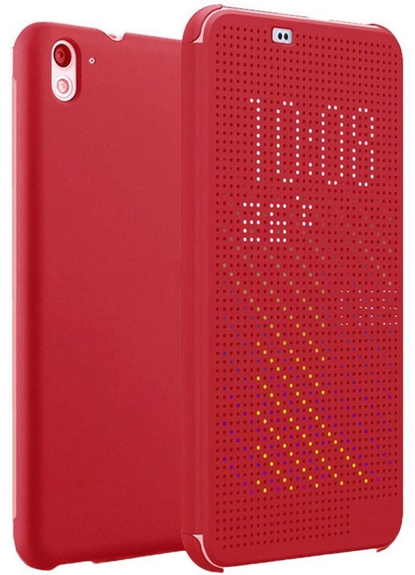 HTC 820 Dot View Smart Flip Case Cover - Red