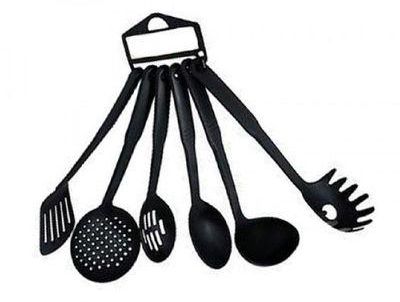 Generic Kitchen King 6 Piece Non-Stick Cooking Spoons Set - Black