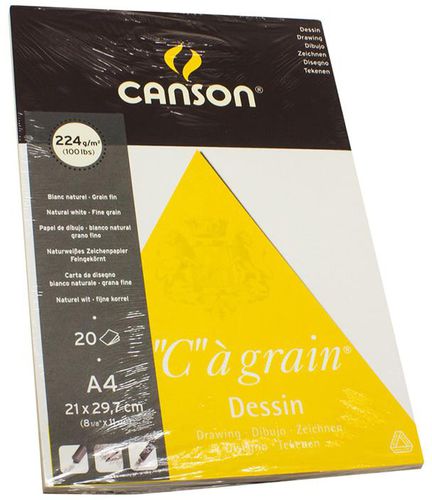 Canson C aGrain DESSIN 224g 20 sheets : SIze A4