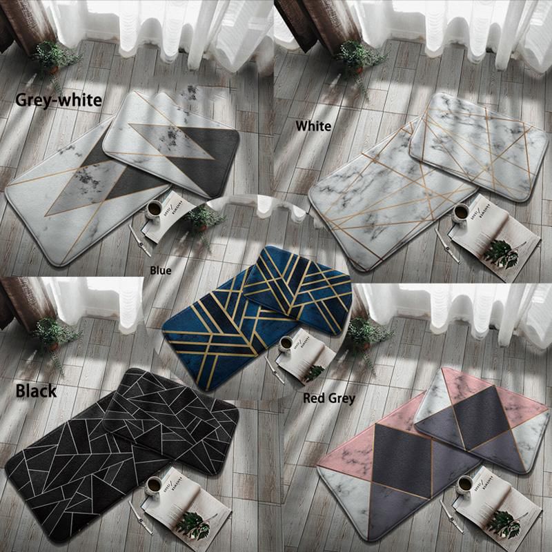 GTE Geometric Shape Anti Skid Carpet Bathroom Floor Mat (5 Colors)