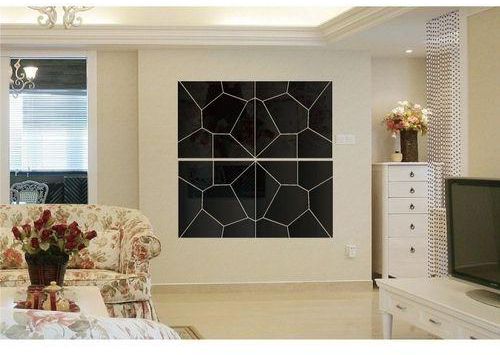 Fantastic Flower Removable Moire Pattern Mirror Wall Sticker Home Room Decor DIY Decal Art Mural -Black