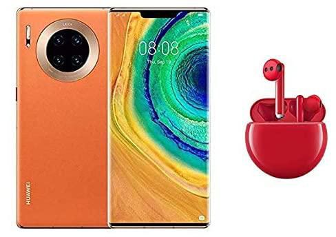 Huawei Mate 30 Pro 5G 256GB 8GB Ram Smartphone Vegan Leather Orange + Freebuds 3 Red