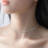 Tennis Choker Short Necklace With White Cz Stone Silver 925