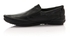 SNC Genuine Leather Slip On Shoes For Men - Black