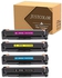 JUSTCOLOR Compatible Toner Cartridges Replacement for HP 410A CF410A CF411A CF412A CF413A for Color LaserJet Pro MFP M477fnw M477fdn M477fdw M452dn M452nw M452dw (1 Black/1 Cyan/1 Magenta/1 Yellow)