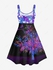 Plus Size Valentine's Day Colorful Heart Tree Buckle Belt Sparkling Sequin Glitter 3D Print Tank Party Dress - 4x