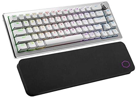 Cooler Master CK721 65% Hybrid Wireless 2.4GHz/Bluetooth Silver/White Mechanical Gaming Keyboard, Click Blue Switches, Customizable RGB, Ergonomic Design, 3-Way Dial, QWERTY (CK-721-SKTL1-US)
