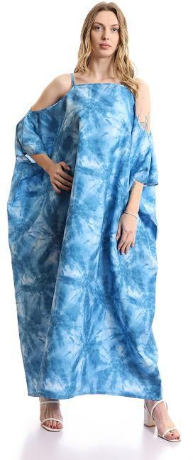 eezeey Spaghetti Sleeves Tie Dye Loose Cover Up - Blue Shades