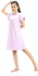 Red Cotton V-Neck Short Sleeves Classic Short Nightgown - Light Purple