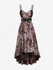 Gothic Tie Dye Grommets Crisscross Ruffle Cinched Ruched Maxi Dress (Adjustable Straps) - 3x | Us 22-24