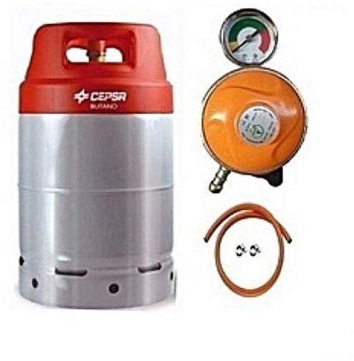 Cepsa Gas Cylinder 12.5kg + Regulator + Hose & 2 Clips