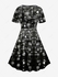 Plus Size Monochrome Printed Fit and Flare Dress - 5x | Us 30-32