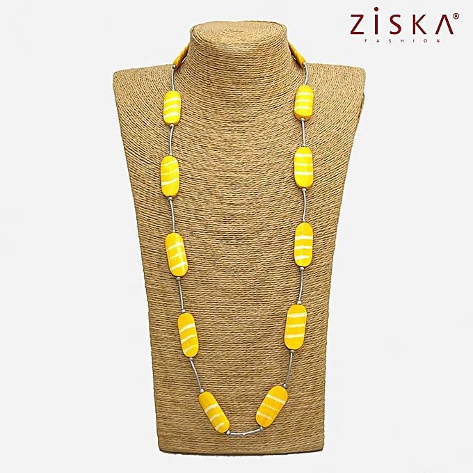 ZISKA Wooden Necklace - Yellow