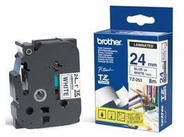 Brother P-touch 24mm TZ-253 Laminated Tape, 8 m, Blue on White