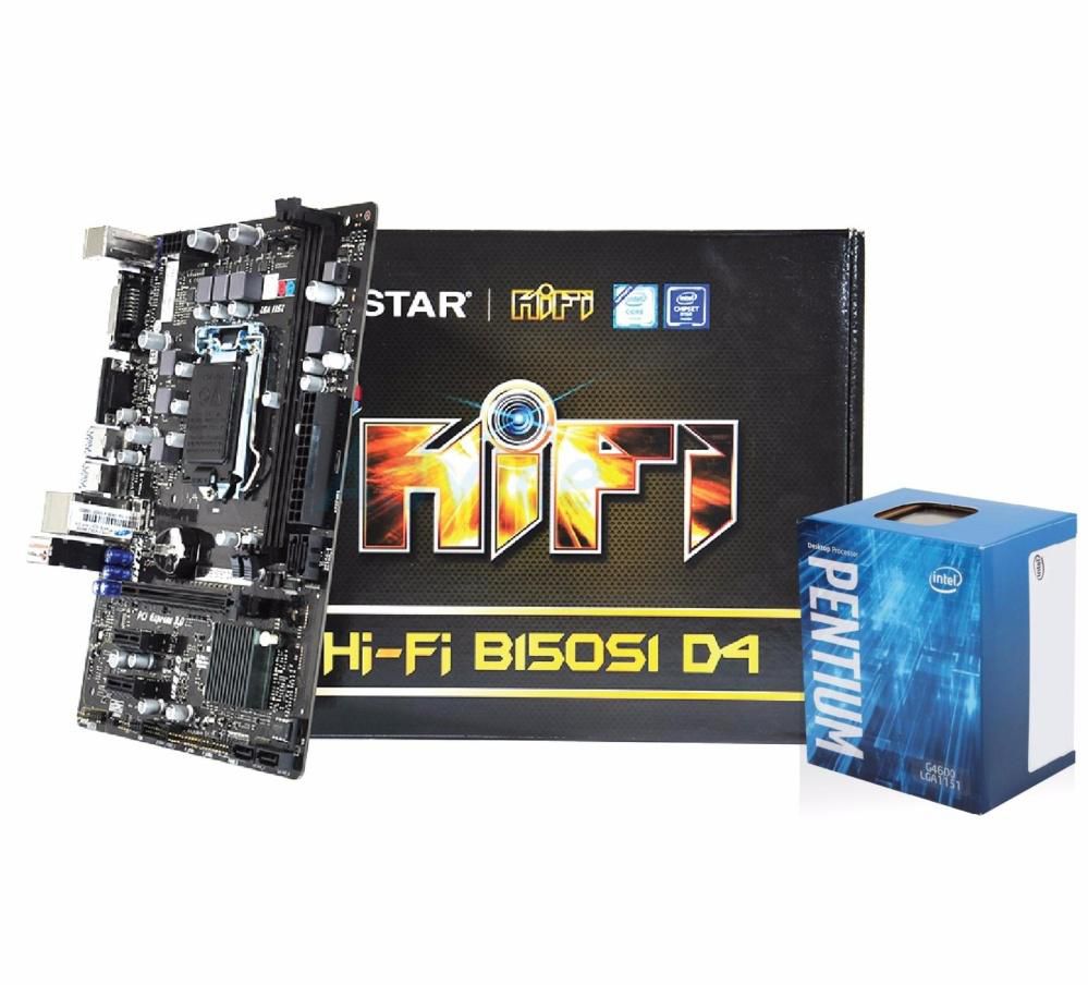 BIOSTAR HI-FI B150S1 D4 Intel B150 LGA 1151 DDR4 VGA DVI-D USB 3.0 Micro ATX Motherboard  + Intel Pentium