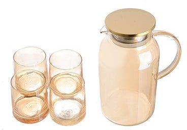 Akher el Ankoud Glass water jug set with 4 cups