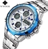 WWOOR Men's Digital Analogue Stainless steel 30M Water Resistant Fashion Wrist Watch