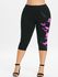 Plus Size Ombre Butterfly Print Cropped Leggings - 5x | Us 30-32