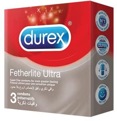 Durex Featherlite Ultra Condom pack of 3,super fine, Sensi-fit for even greater feeling