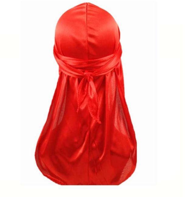 Fashion Red Silky Durag For Men Wave Cap Satin Dorag For Men Women 360 Wave