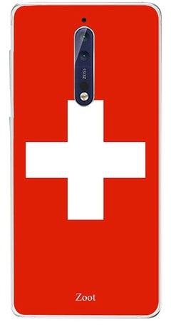 غطاء حماية واقٍ لهاتف نوكيا 8 بلون علم سويسرا