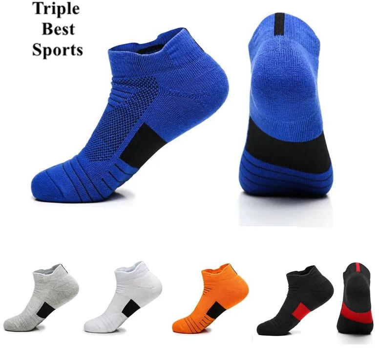 5 Pairs Men's Adult EU Size 37-45 Professional Basketball Running Compression Crew Middle Ankle Short Cotton Casual Sports Socks Stockings For Men Man Buckle