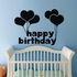 Decorative Wall Sticker - Happy Birthday With Hearts Balloons