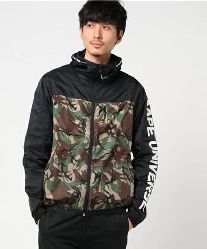 Camo Lightweight Bathing Ape Jacket with Sleeve Print - (As Picture)