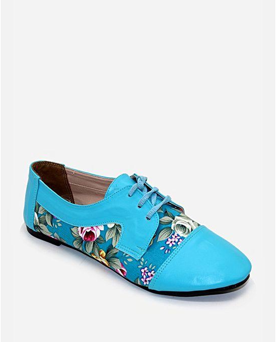 Tata Tio Floral Lace Up Shoes - Turquoise