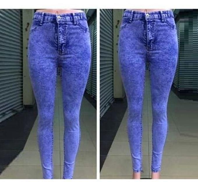 Fashion Blue Denim High Waist Jeans