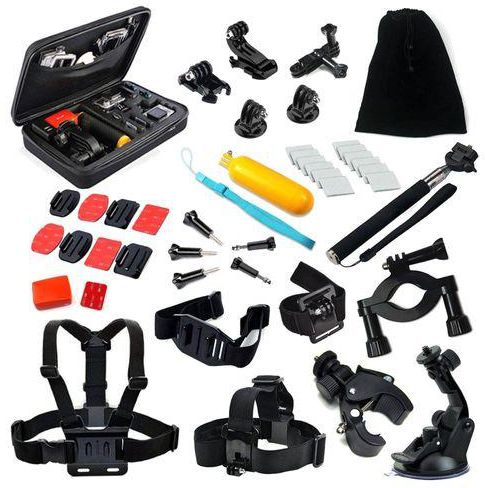 Generic Portable Complete Action Camera Accessory Kit Headband Chest Strap Float Bar Base Adapter J-type Stand for GoPro Hero 5 4 3+ 3 2 1 SJ4000 SJ5000 BDZ