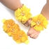 Lilian Headband and Barefoot Sandals Baby Girl Flower Set (15 Colors)