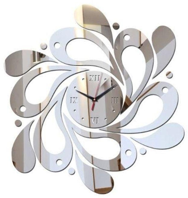 Acrylic Analog Wall Clock Silver