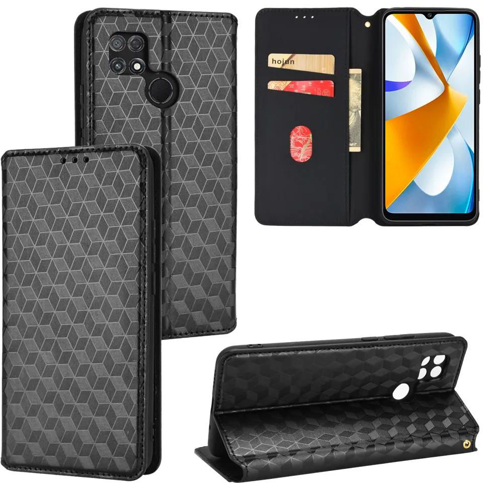 Flip Wallet Case Cover for Xiaomi POCO C40 Case PU Leather Magnetic Full Body Shockproof Stand with Card Holder