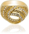 Yellow Gold Plated Ring With "White"Color Crystals-"66ANT"