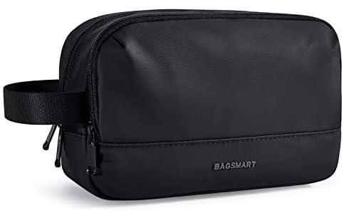 BAGSMART Travel Toiletry Bag for Men, Dopp Kit Water Resistant Shaving Bag for Toiletries Accessories, Black-Medium, Black, Medium, Basic/Leisure