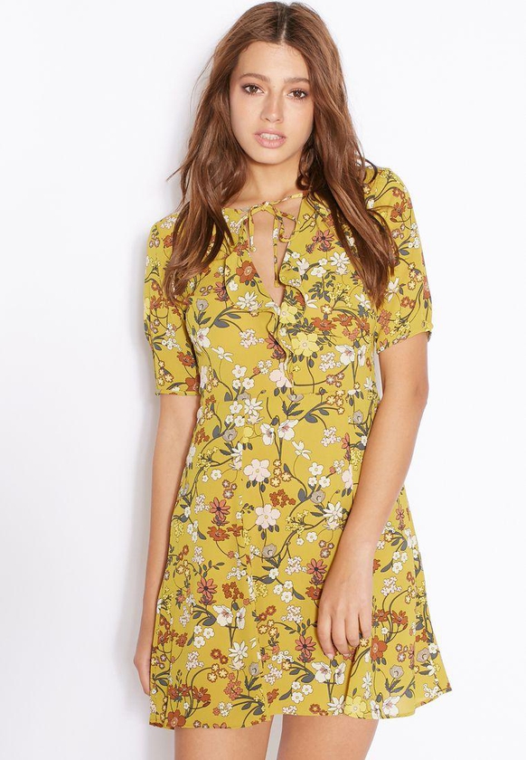 Floral Printed Frill Dress