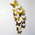 12pcs Decal Butterflies 3D Mirror Wall Sticker