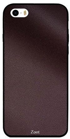 Protective Case Cover For Apple iPhone 5S Brown Folded Leather Pattern