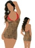 لانجري - شيفون - تايجر في احمر فستان قصير - يأخذ شكل الجسم