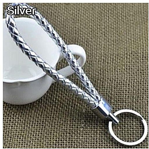 Bluelans Fashion Faux Leather Key Chain (Silver)