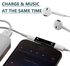 Super Design Lightning Splitter Adapter Music & Charge At The Same Time For IPhone X, 8 Plus, 8, 7 Plus, 7 - Black