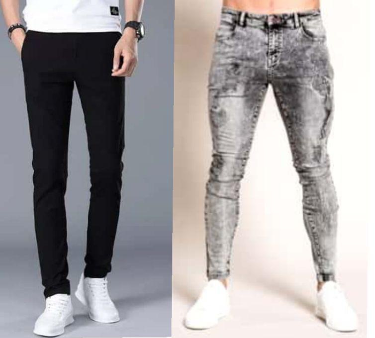 2in1 Quality STOCK Men's Jeans- Black&Ash