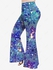 Plus Size Christmas Galaxy Snowflake Ombre Glitter 3D Print Flare Disco Pants - 2x