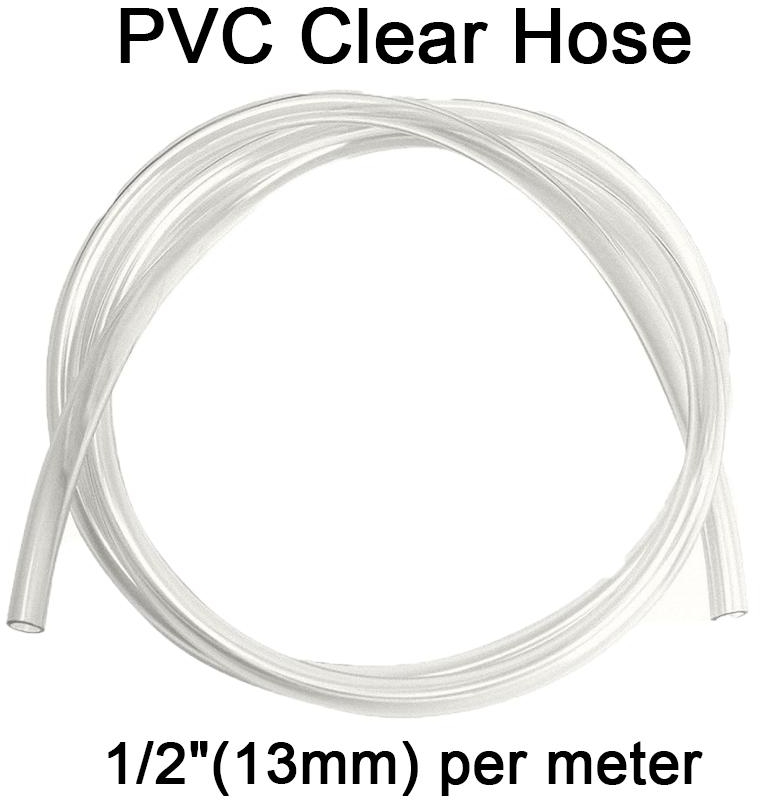 PVC Clear Hose 1/2 Inch (13mm) Per Meter / Pipe For Water / Fluid Industry Use