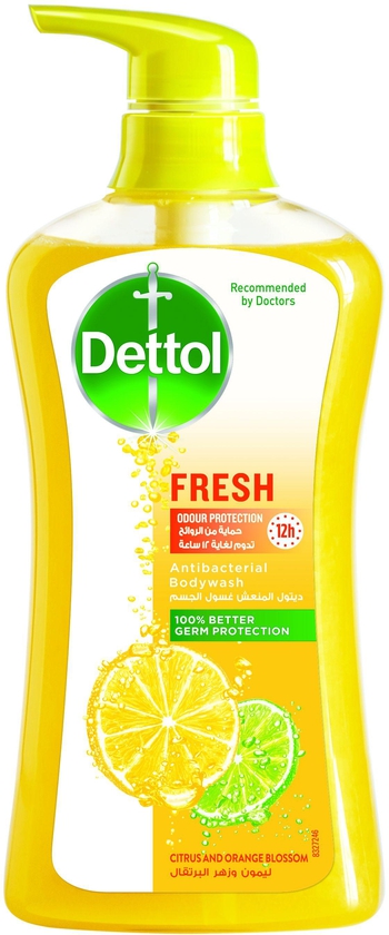 Dettol, Shower Gel, Antiseptic Fresh with Lemon and Orange Blossom - 500 Ml