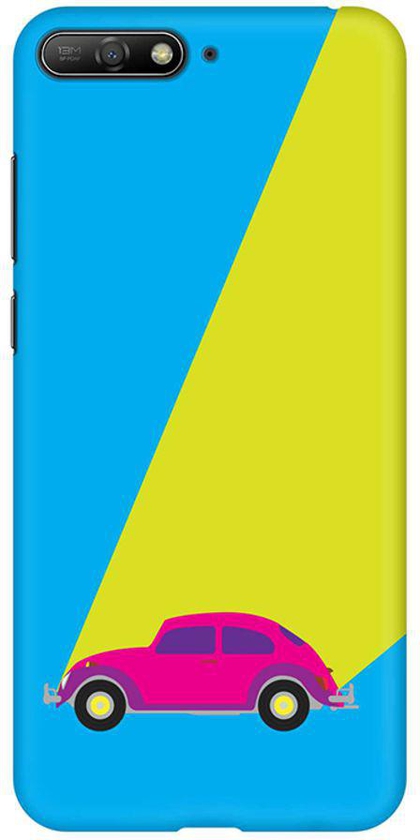 Matte Finish Slim Snap Basic Case Cover For Huawei Y6 (2018) Retro Bug Blue
